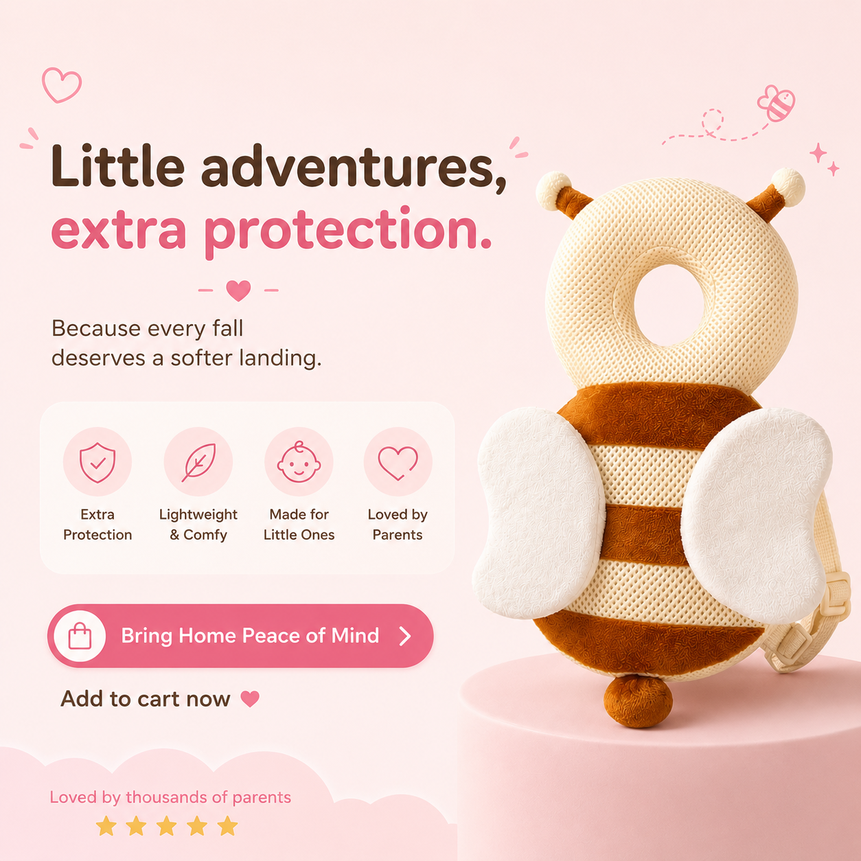 CuddleShield™ Head Protector – Soft &amp;amp; Comfortable Head Cushion