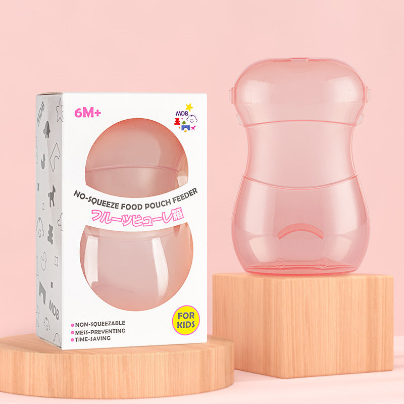 Reusable baby feeding pouch close-up