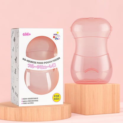 Reusable baby feeding pouch close-up