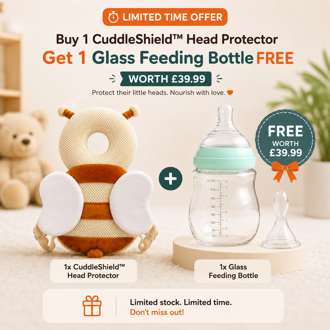 CuddleShield™ Head Protector – Soft &amp;amp; Comfortable Head Cushion