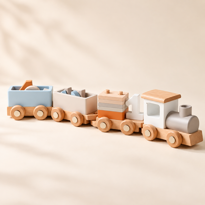 Kids Wooden Birthday Train