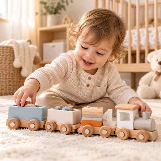 Kids Wooden Birthday Train