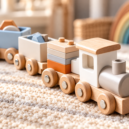 Kids Wooden Birthday Train